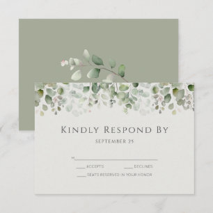 Eucalyptus Sage Green Wedding RSVP Card