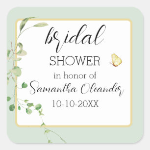  Eucalyptus Sage Greenery Bridal  Square Sticker