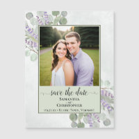 Eucalyptus Sage Wedding Save Date Photo Magnet