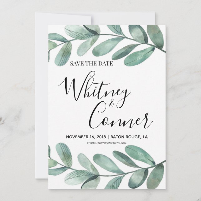 Eucalyptus Save the Date (Front)