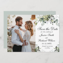 Eucalyptus Save the Date PHOTO Invitation