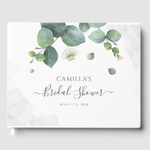 Eucalyptus Script Bridal Shower Botanical Guest Book