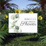 Eucalyptus Script Greenery Bridal Shower Garden Sign<br><div class="desc">Welcome your guests with this stunning eucalyptus greenery bridal shower sign.</div>