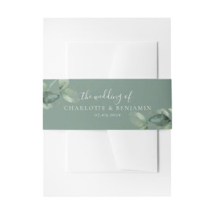 Eucalyptus Script The Wedding Of Invitation Belly Band