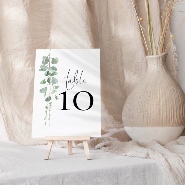 Eucalyptus Script Wedding Table Number (Creator Uploaded)