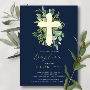 Eucalyptus Serenity Baptism Invitation