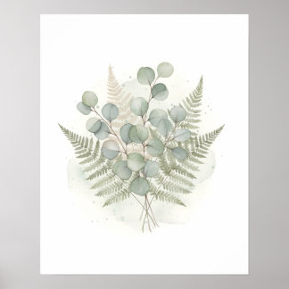 Eucalyptus Serenity Botanical Bathroom Wall Art