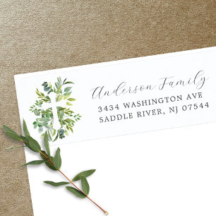 Eucalyptus Serenity Cross Return Address Label
