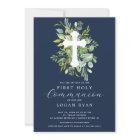 Eucalyptus Serenity First Communion Invitation