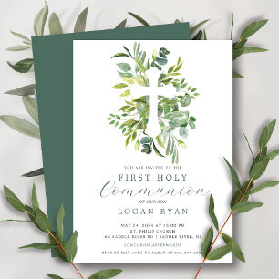 Eucalyptus Serenity  First Communion Invitation