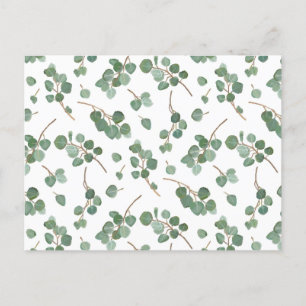 Eucalyptus Silver Dollar Tree Foliage Pattern Holiday Postcard