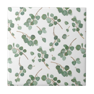 Eucalyptus Silver Dollar Tree Foliage Pattern Tile