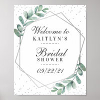 Eucalyptus Silver Geometric Bridal Shower