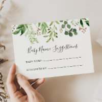 Eucalyptus Simple Baby Name Suggestions Card