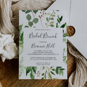 Eucalyptus Simple Bridal Brunch Bridal Shower Invitation