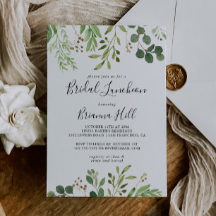 Eucalyptus Simple Bridal Luncheon Bridal Shower Invitation