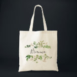 Eucalyptus Simple Brown Floral Bridesmaid Tote Bag<br><div class="desc">This eucalyptus simple brown floral minimalist bridesmaid tote bag is the perfect wedding gift to present your bridesmaids and maid of honour for a modern wedding. The design features artistically hand-painted beautiful eucalyptus green leaves arranged into geometric shapes,  inspiring natural beauty.</div>