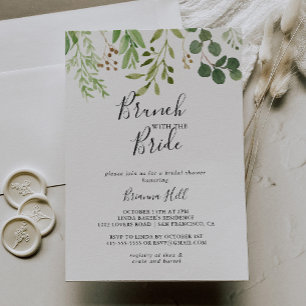 Eucalyptus Simple Brunch with the Bride Shower Invitation
