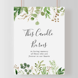 Eucalyptus Simple Floral This Candle Burns Sign