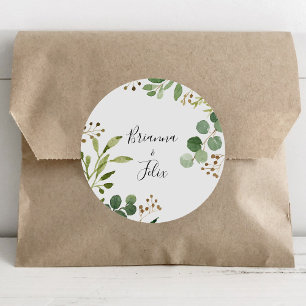 Eucalyptus Simple Floral Wedding Envelope Seals
