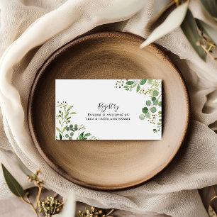 Eucalyptus Simple Floral Wedding Gift Registry Enclosure Card