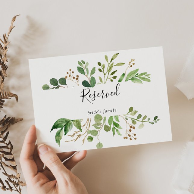 Eucalyptus Simple Floral Wedding Reserved Sign (Creator Uploaded)