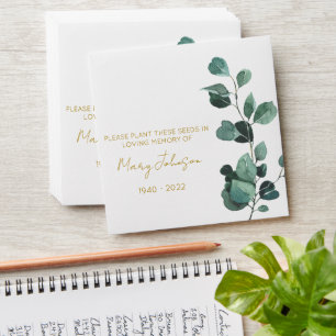 Eucalyptus Simple Memorial Seed Envelope