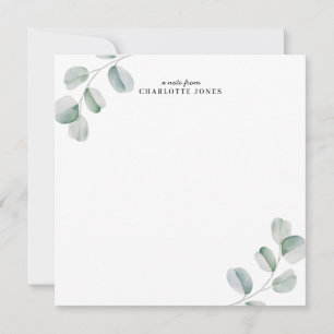 Eucalyptus Simple Personalized Card
