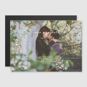 Eucalyptus Simple Photo Save the Date Flexible Magnetic Invitation