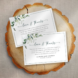 Eucalyptus Simple Script Funeral Thank You Card