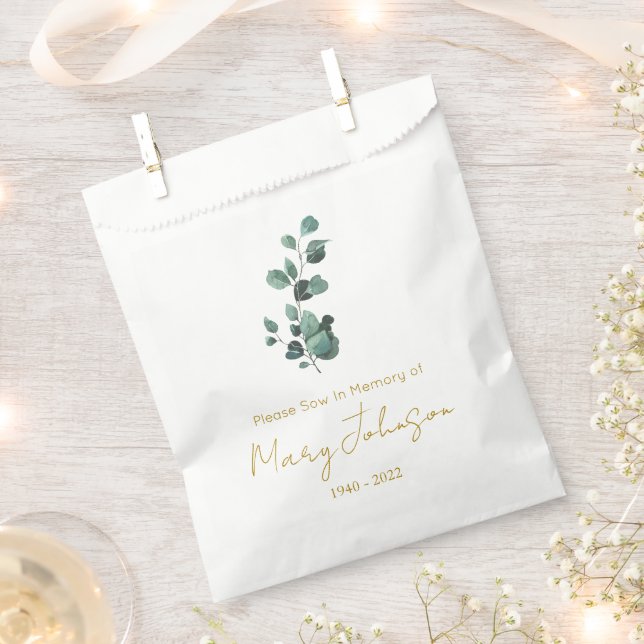Eucalyptus | Simple Seed packet Funeral  Favour Bags (Clipped)