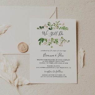 Eucalyptus Simple We Still Do Vow Renewal Invitation