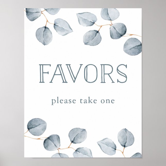 Eucalyptus Simplicity | Wedding Favours Poster (Front)