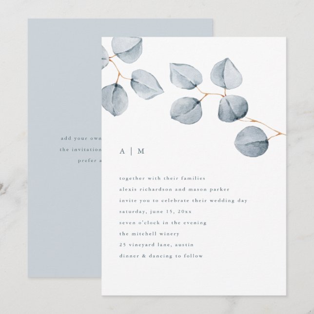 Eucalyptus Simplicity | Wedding Invitation (Front/Back)
