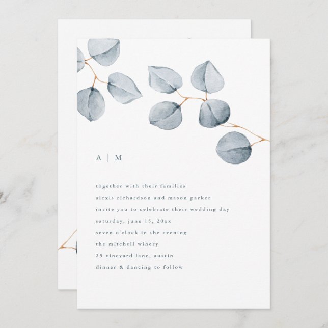 Eucalyptus Simplicity | Wedding Invitation (Front/Back)