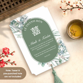 Eucalyptus Song Hy Thank You Card and code QR