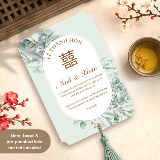 Eucalyptus Song Hy Thank You Card and code QR