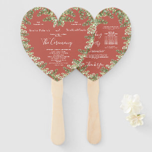  Eucalyptus Starfish Fall Autumn terracotta heart  Hand Fan