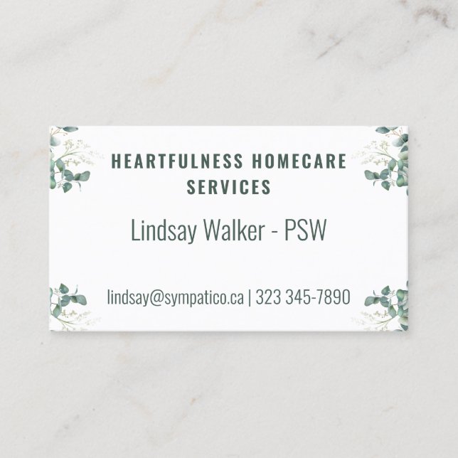 Eucalyptus Style  Business Card (Front)