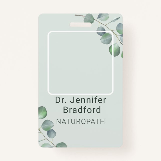 Eucalyptus Style Custom  ID Badge (Front)