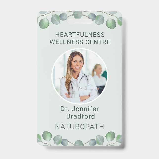 Eucalyptus Style Custom  ID Badge (Front)