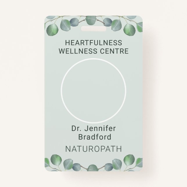 Eucalyptus Style Custom  ID Badge (Front)