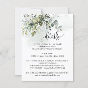 Eucalyptus Succulent Greenery Details Insert Card