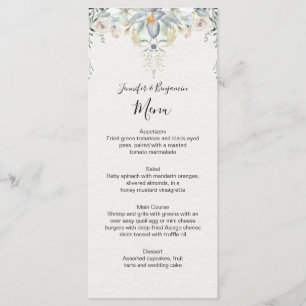 Eucalyptus Succulents Floral Wedding Menu