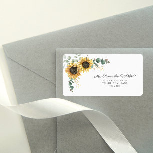 Eucalyptus Sunflower Botanical Return Address Label