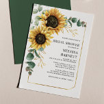 Eucalyptus Sunflower Bridal Shower Invitation<br><div class="desc">Create a modern Sunflower Floral Bridal Shower invitation card with this cute template featuring beautiful rustic floral bouquet with modern simple typography. TIP: Matching wedding suite cards like RSVP, wedding programs, banners, tapestry, gift tags, signs, and other wedding keepsakes and goodies are available in the collection below featuring this design....</div>