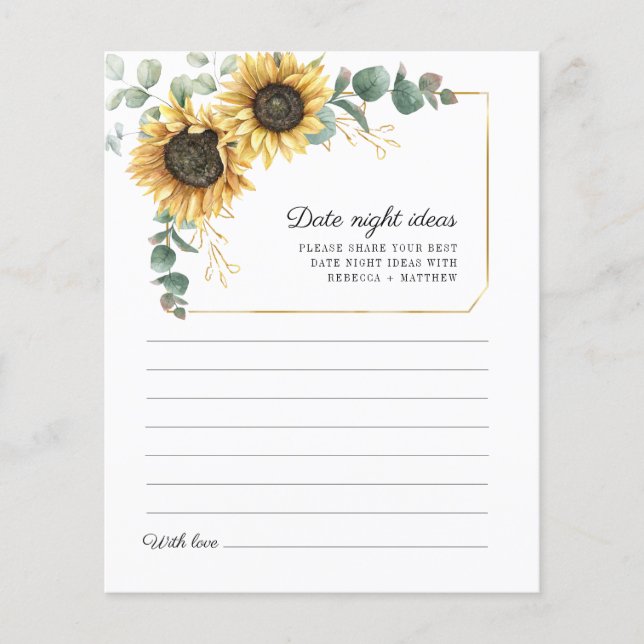 Eucalyptus Sunflower Date Night Ideas Flyer (Front)