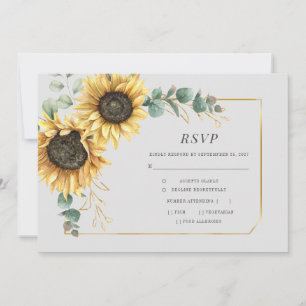 Eucalyptus Sunflower Floral RSVP Card