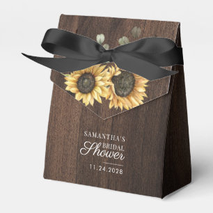 Eucalyptus Sunflower Floral Rustic Bridal Shower Favour Box