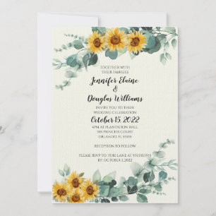 Eucalyptus Sunflower Invitation